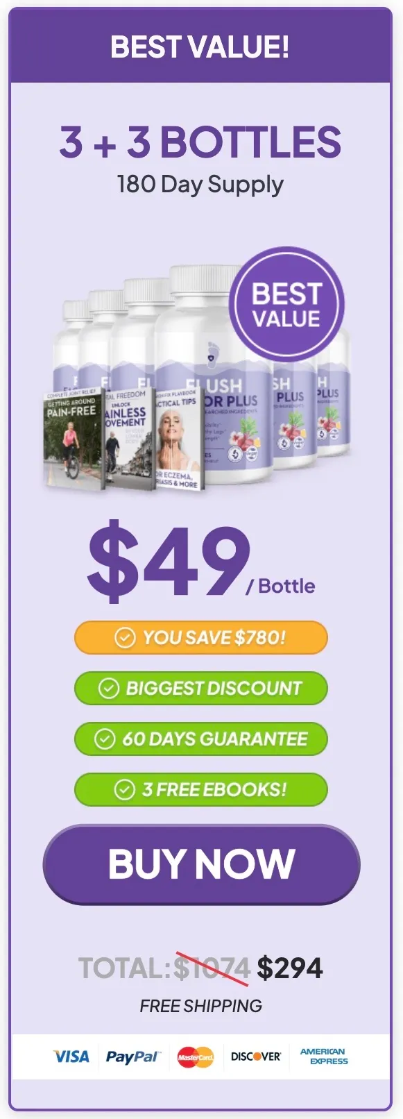 Flush Factor Plus 180 day supply