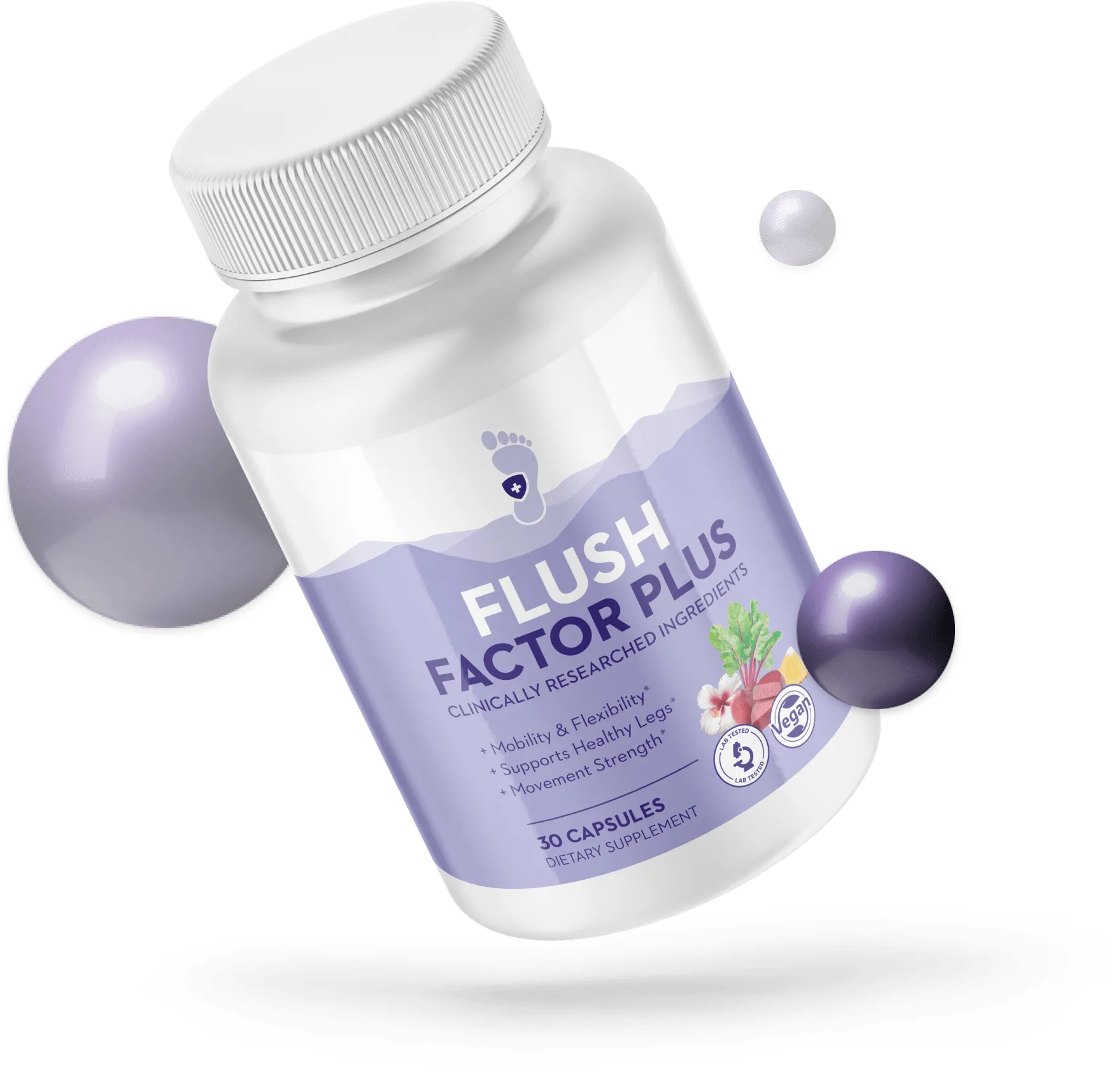 Flush Factor Plus supplement bottle front view
